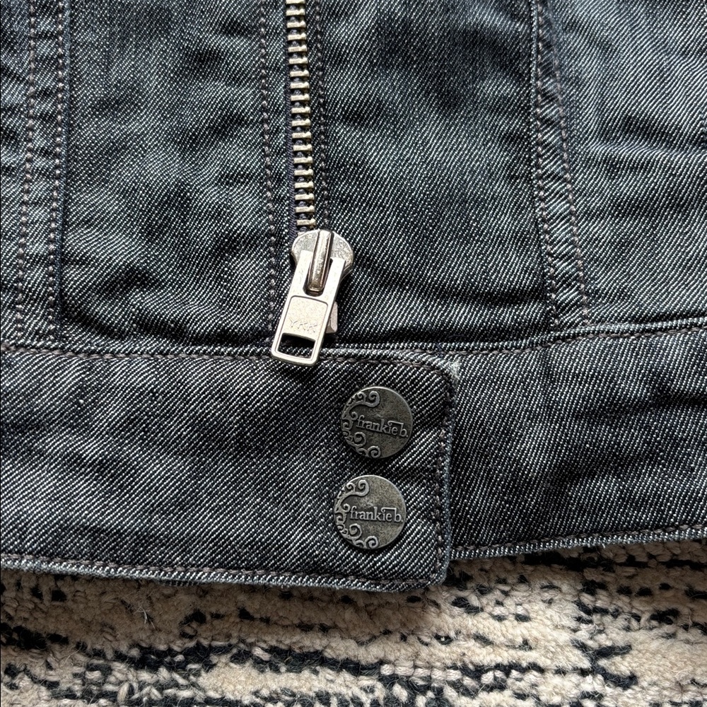 Frankie B Moto Denim Jacket Women's 6 - Picture 6 of 12